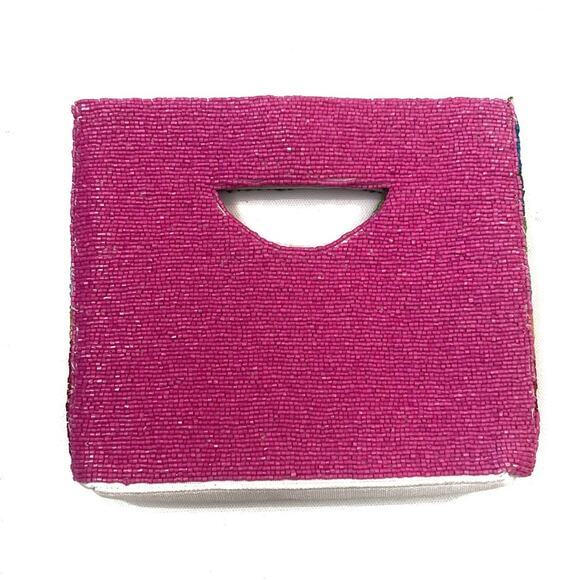 Rainbow Beaded Clutch
